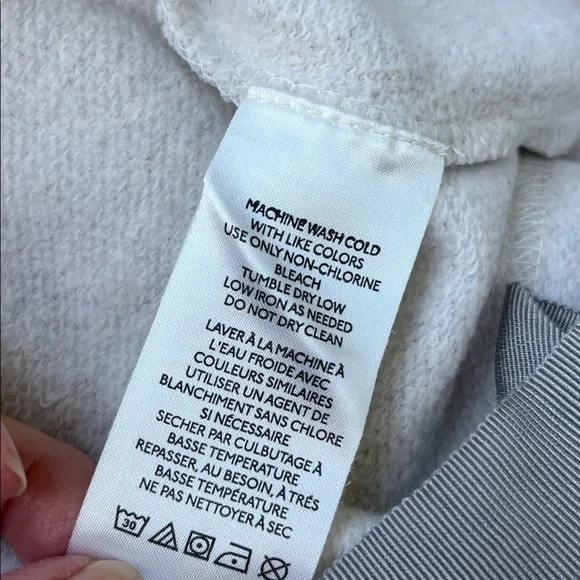 NWT Maeve Big Top Sweatshirt Gray 100% Cotton Ribbon Ties Sweatshirt Roomy XL - Picture 10 of 11